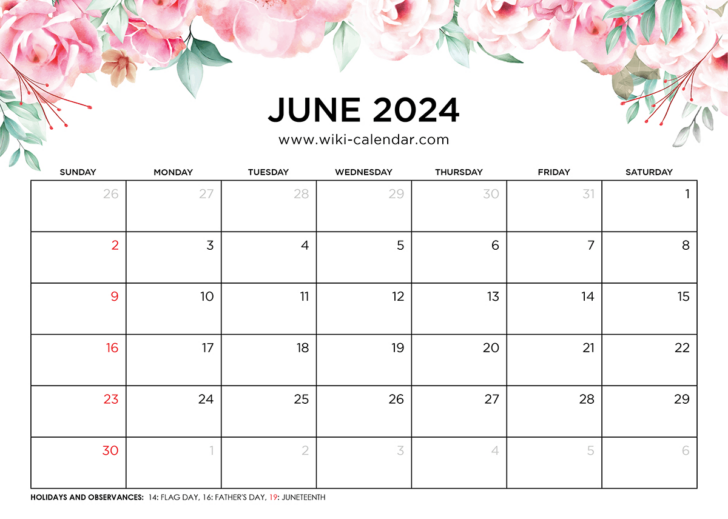 June 2024 Calendar Free Download | Calendar 2024