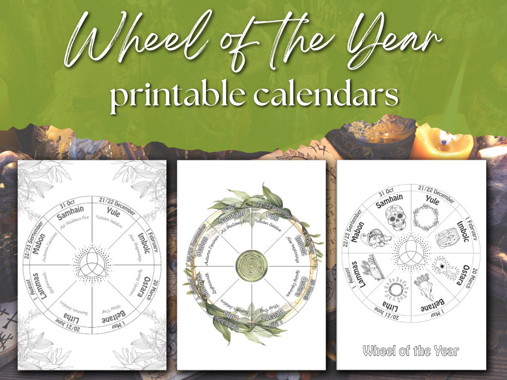 Rad Des Jahres Kalender 2024 2025 2026 Litha Lammas Mabon Samhain | Pagan Calendar 2024 Printable