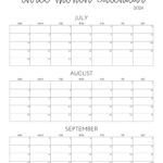 Three Month/Quarterly Calendars   36 Free Calendars | Printabulls | Calendar June July August 2024