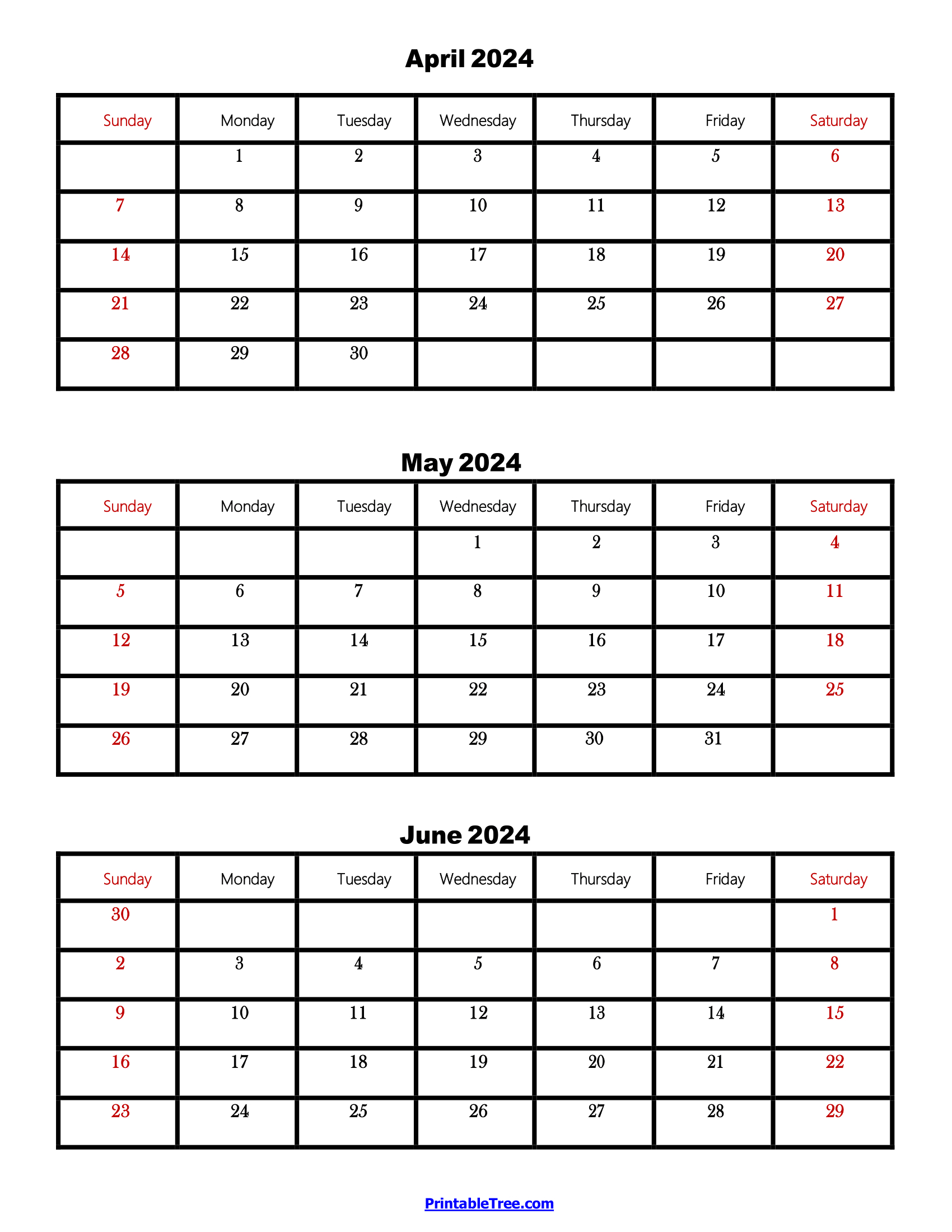 Three Months Calendar Printable Pdf 2024 | 3 Month Calendar May June July 2024