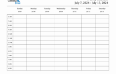 Weekly Calendar – July 7, 2024 To July 13, 2024 – (Pdf, Word, Excel) |  Calendar 2024