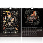 12X8Inch Dark Forest Lunar Calendar 2023 2024, July 2023  June | July 2024 Wall Calendar