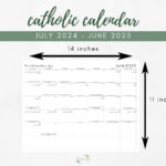 2024 2025 Large Format Catholic Calendar Academic Printable 11 X | July Catholic Calendar 2024
