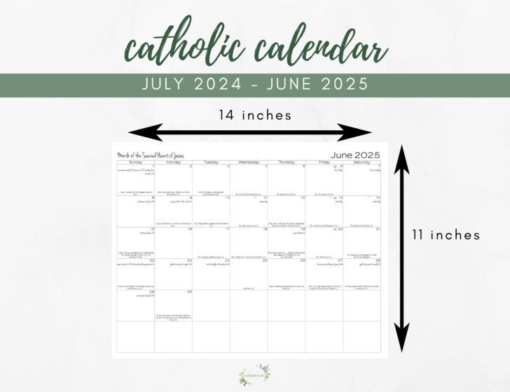 July Catholic Calendar 2024 | Calendar 2024