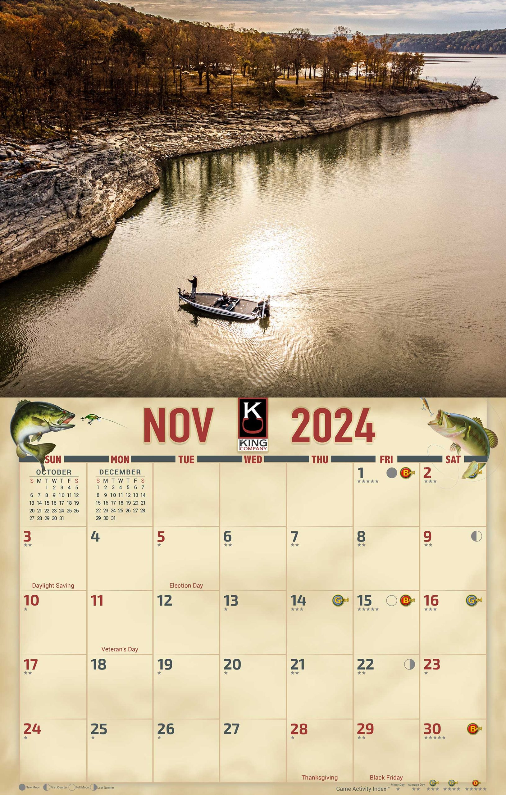 2024 Bass Fishing Calendar | Best 2024 Fishing Calendar | July 2024 Fishing Calendar