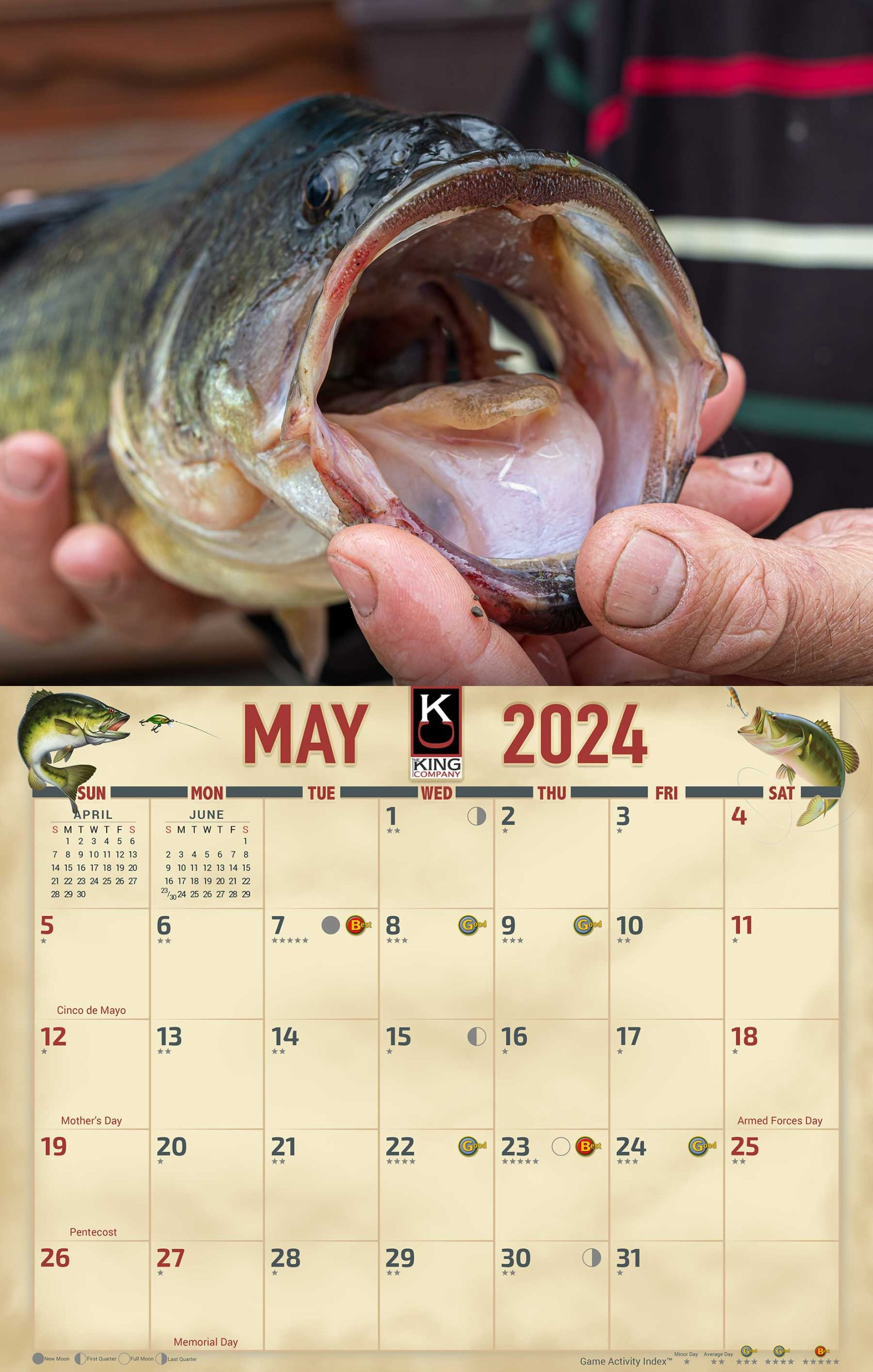 2024 Bass Fishing Calendar | Best 2024 Fishing Calendar | July 2024 Fishing Calendar