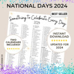 2024 Feiertage, Nationalfeiertags Kalender, Social Media Ideen, Lustige  Thema Tage 2024, 2024 Wichtige Tage, Nationalfeiertage Bündel,   Etsy.de | National Day Calendar 2024 July