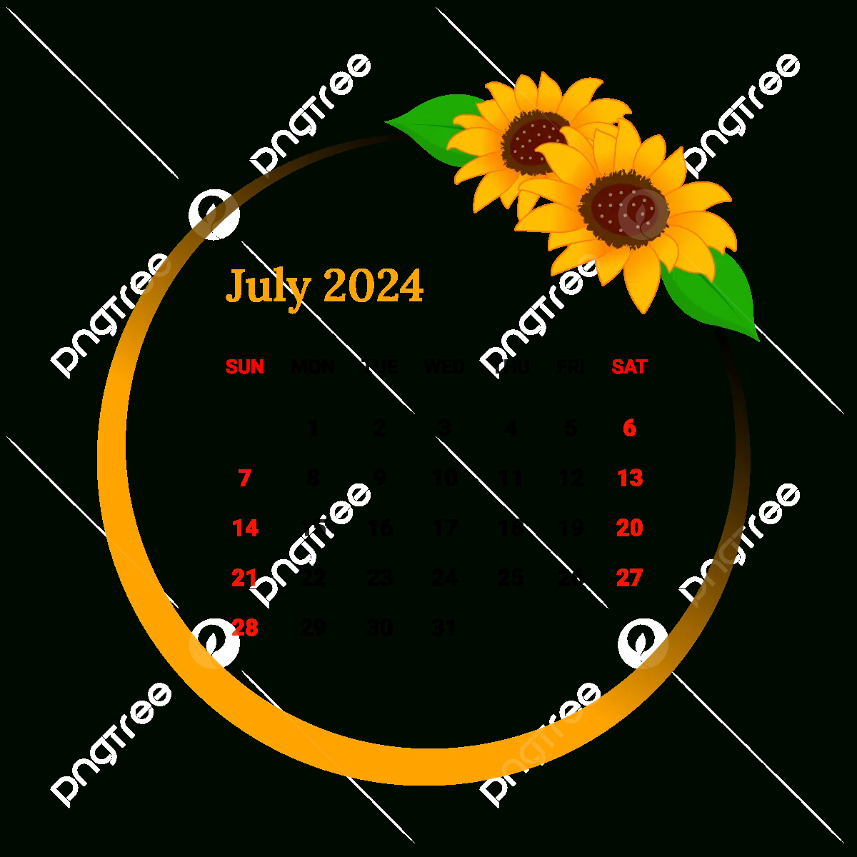 2024 July Month Calendar Vector, Monthly Calendar, Calendar, July | July 2024 Calendar Png