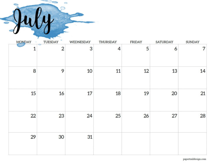 July 2024 Calendar Monday Start | Calendar 2024