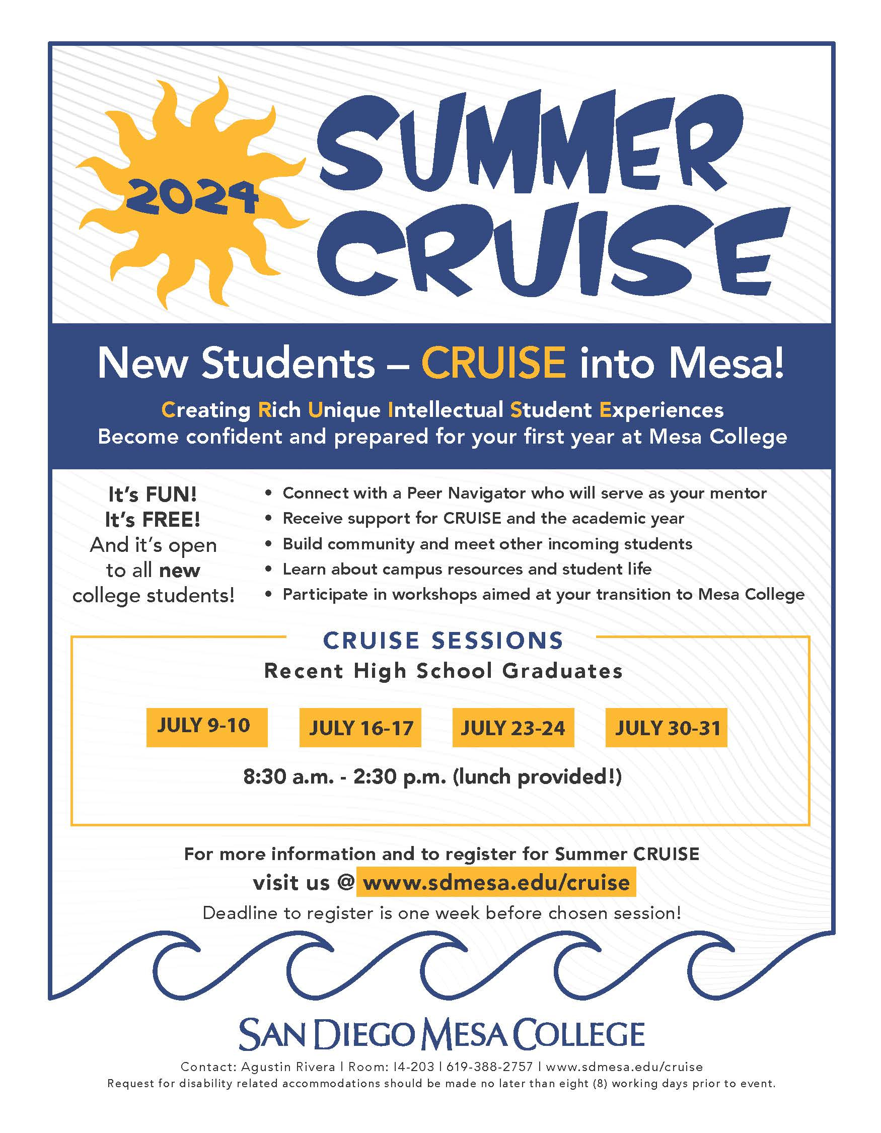 2024 Summer Cruise - San Diego Mesa College Calendar | San Diego Event Calendar July 2024