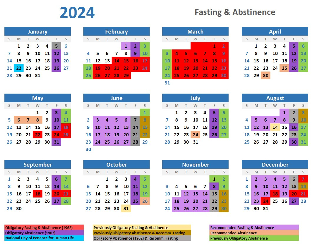 A Catholic Life: 2024 Traditional Catholic Fasting And Abstinence | July 2024 Catholic Calendar