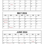 April To June 2024 Calendars (Q2): Free Printables   Calendarkart | Free Printable Calendar May June July 2024
