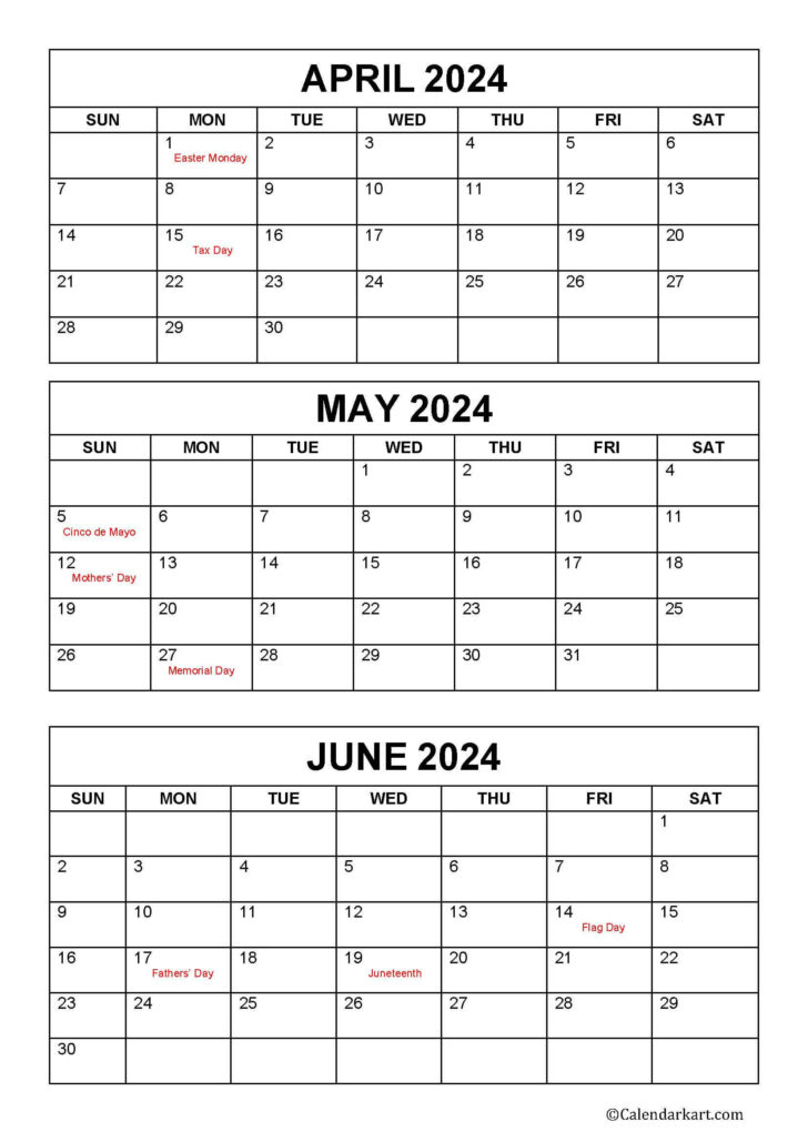 Printable May June July 2024 Calendar | Calendar 2024