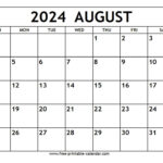 August 2024 Calendar   Free Printable Calendar | Free June July August 2024 Calendar