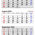 August 2024 Calendar | Templates For Word, Excel And Pdf | July Aug Sept 2024 Calendar Printable