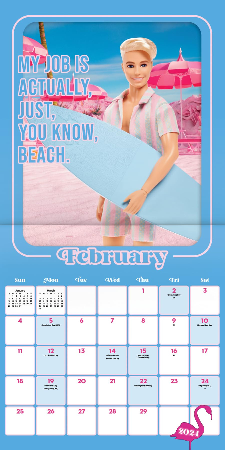 Barbie The Movie 2024 Wall Calendar - Youloveit | Calendar 2024