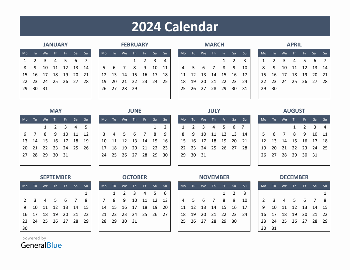 Basic Annual Calendar For Year 2024 | Sri Lanka Calendar July 2024