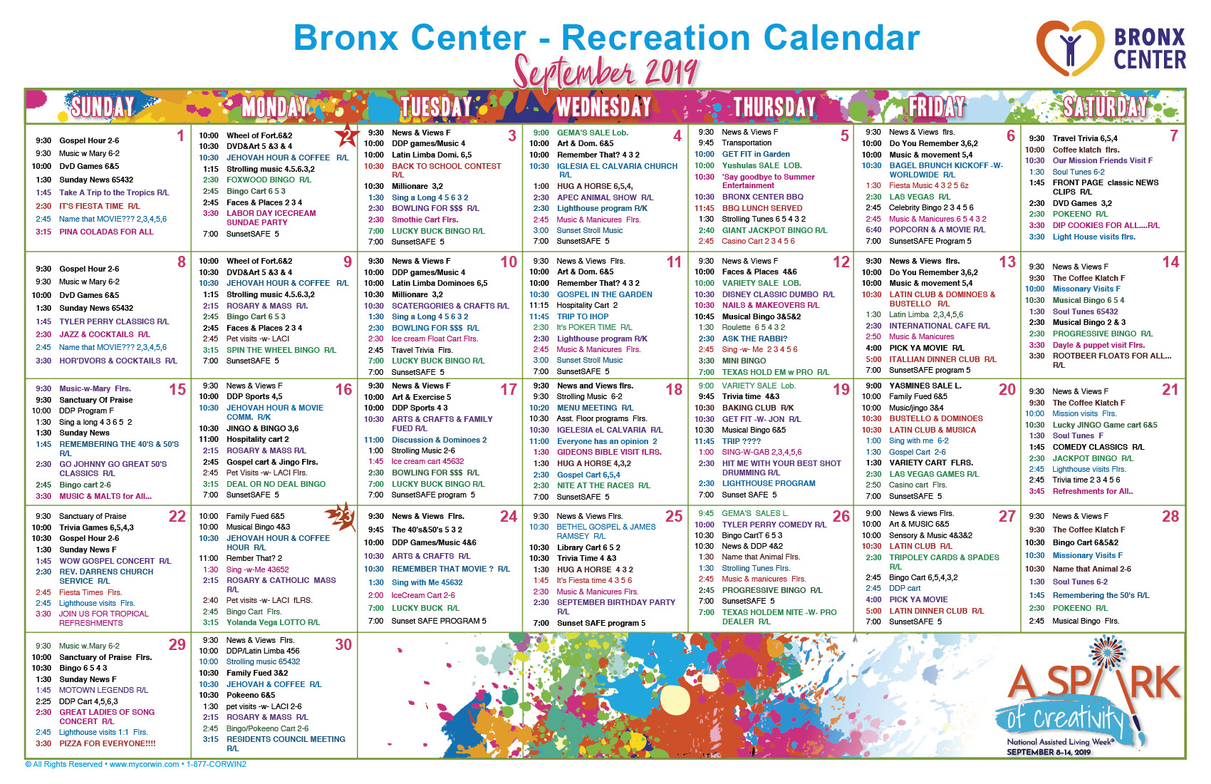 Bronx Center – Centers Health Care Nursing And | Foxwoods Bingo July 2024 Calendar