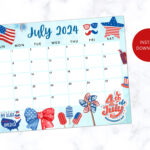 Buy Printable Fourth Of July 2024 Calendar, Editable Summer | Fourth Of July 2024 Calendar