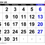 Calendar July 2024 Uk With Excel, Word And Pdf Templates | July 2024 Calendar UK