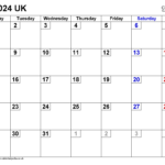 Calendar July 2024 Uk With Excel, Word And Pdf Templates | July 2024 Calendar UK