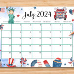 Editable July 2024 Calendar, 4Th July Independence Day, Printable | Editable Calendar 2024 July