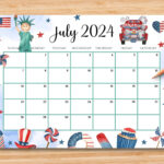 Editable July 2024 Calendar, 4Th July Independence Day, Printable | Editable Calendar For July 2024