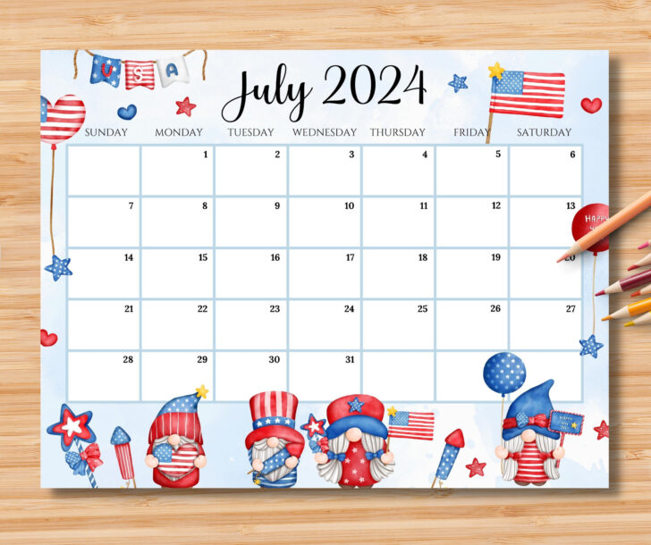 July Calendar 2024 Cute | Calendar 2024