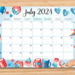 Editable July 2024 Calendar, 4Th Of July Independence Day Planner | Editable July Calendar 2024