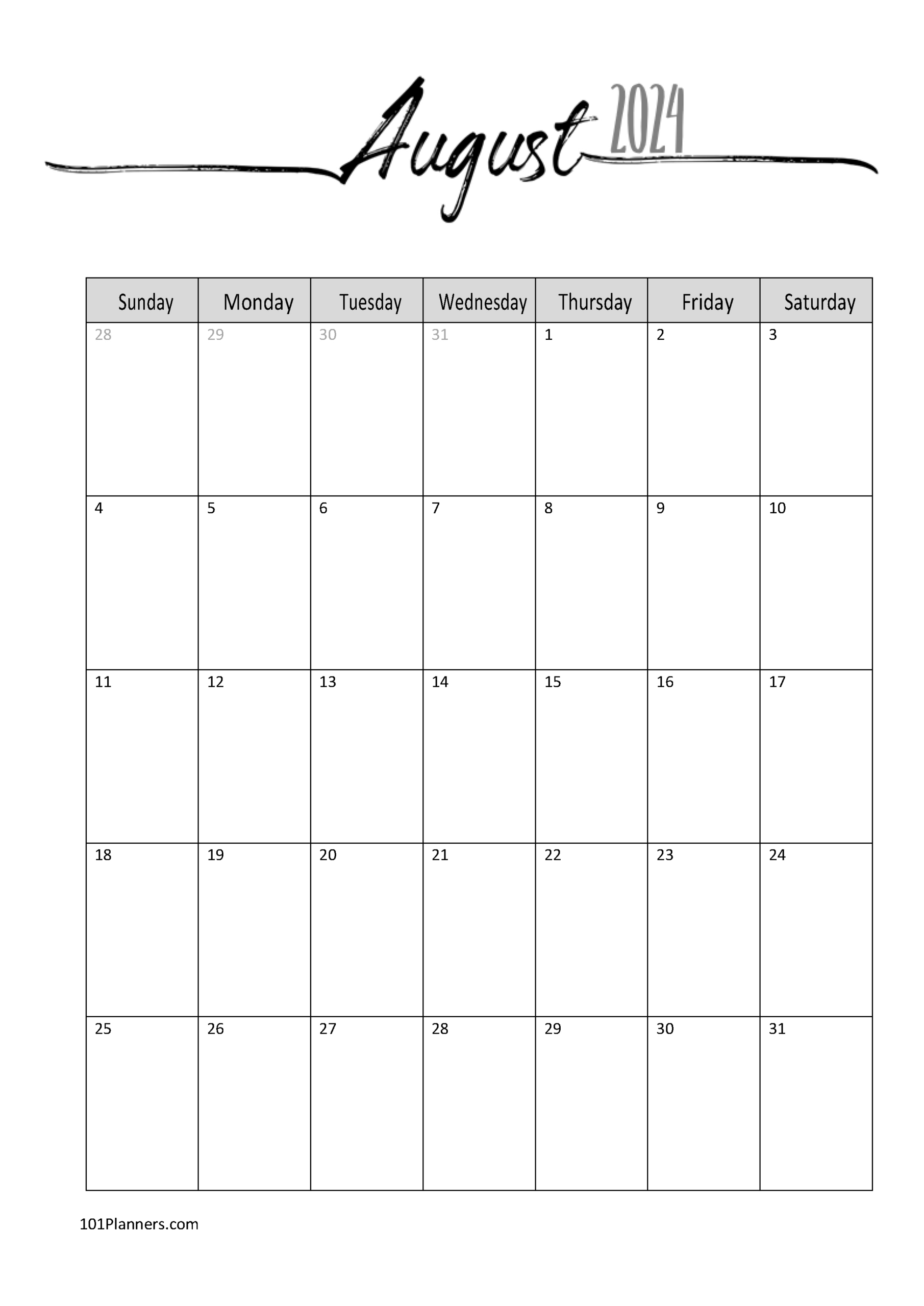 Free 2024 Calendar Template Word | Instant Download | July 2024 Calendar Wincalendar