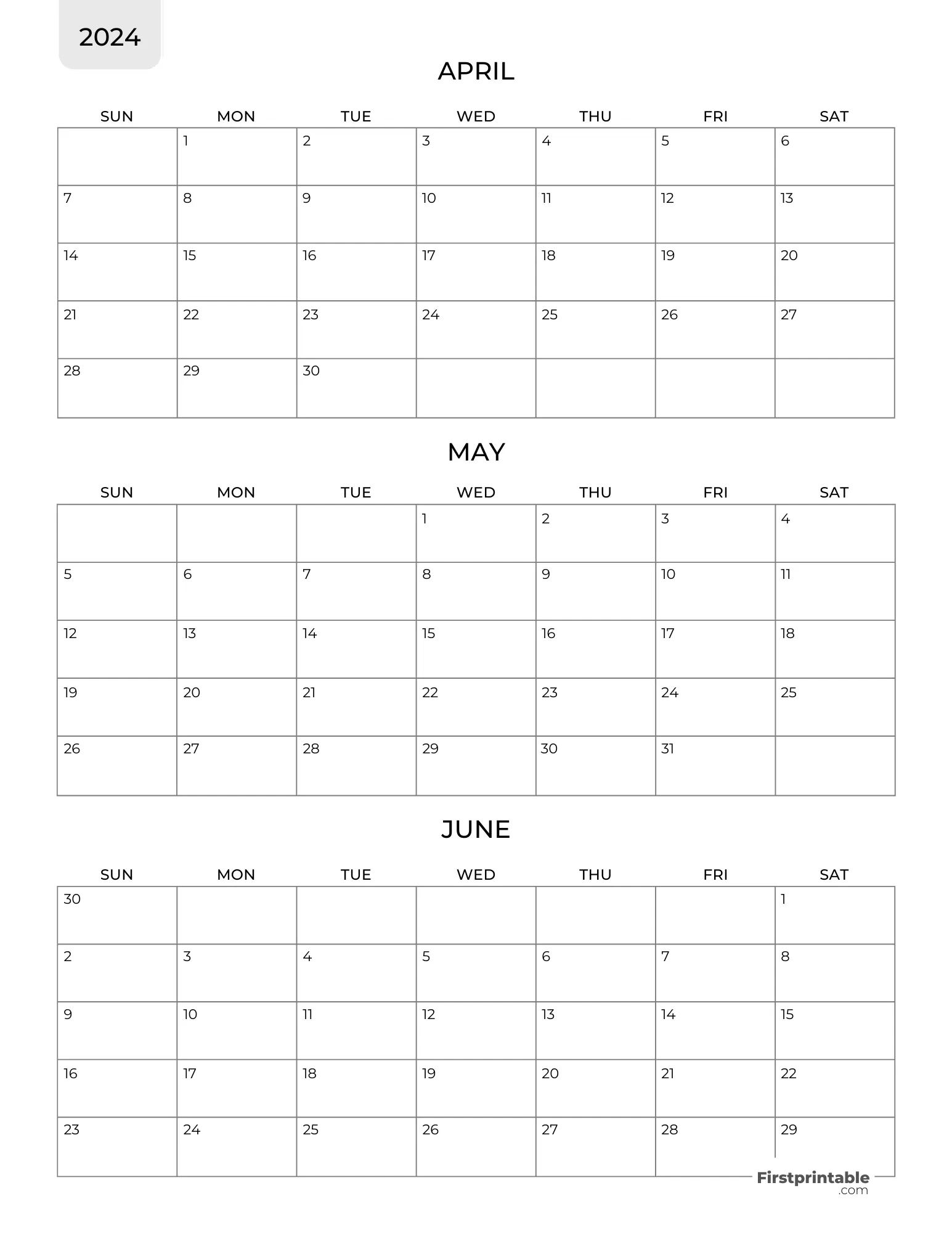 Free 3 Month Calendars 2024 | June 2024 July 2024 Calendar