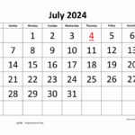 Free Download Printable July 2024 Calendar, Large Font Design |  Calendar 2024