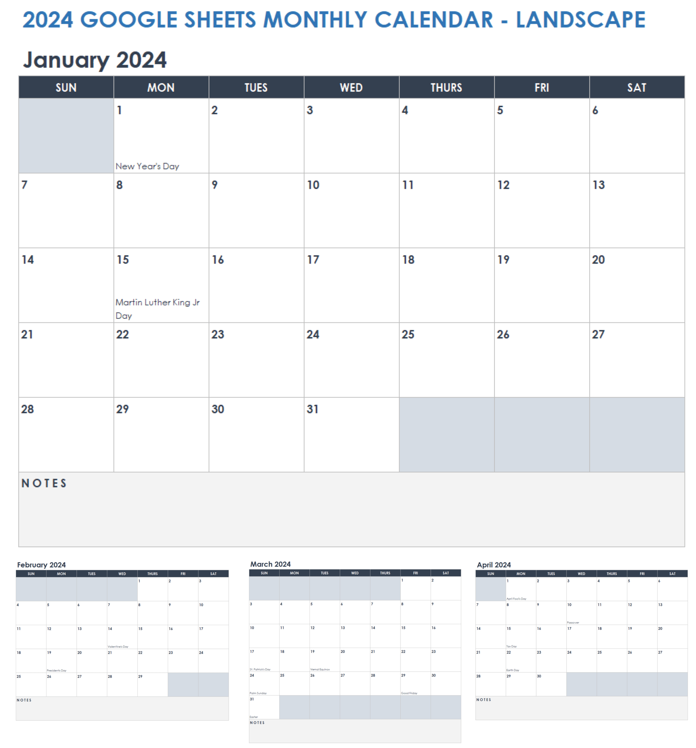 Free Google Calendar Templates | Smartsheet | July 2024 Calendar Google Sheets