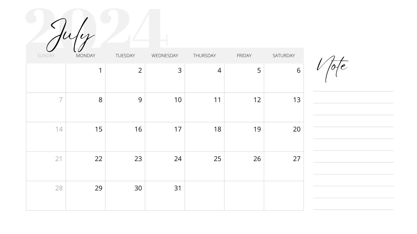 Free Printable, Custom July 2024 Calendar Templates | Canva | Calendar 2024