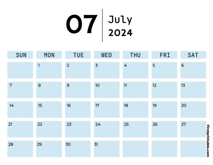 Fillable Calendar July 2024 | Calendar 2024