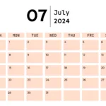 Free Printable & Fillable July Calendar 2024 | Fillable July 2024 Calendar