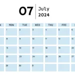 Free Printable & Fillable July Calendar 2024 | July 2024 Calendar Fillable