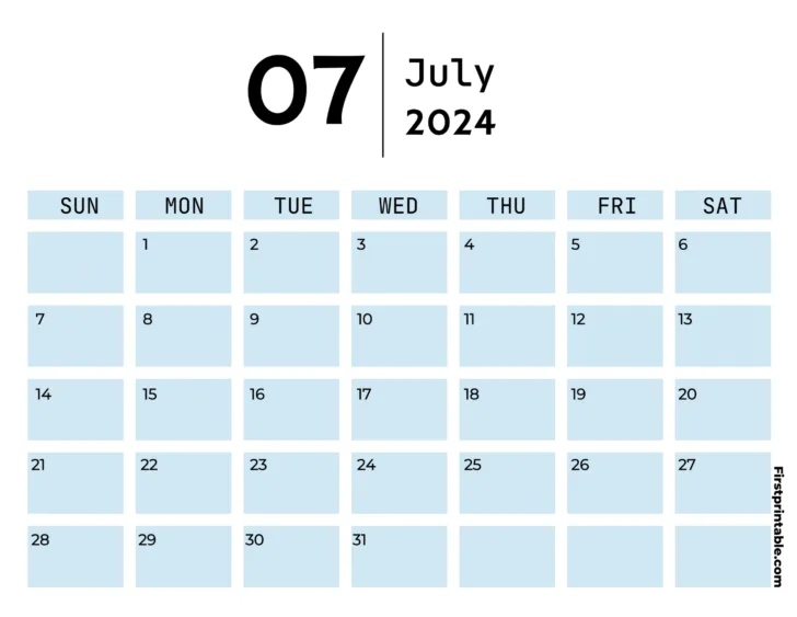 July 2024 Calendar Fillable | Calendar 2024