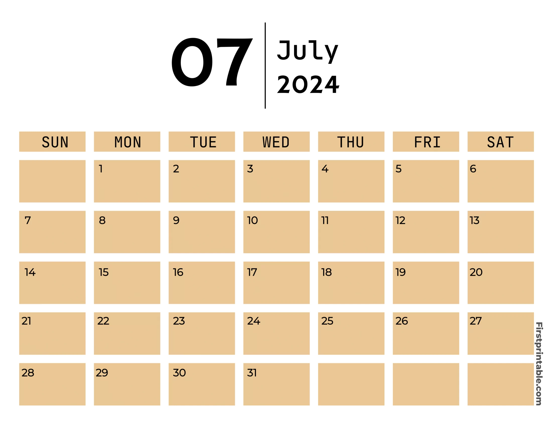Free Printable &amp;amp; Fillable July Calendar 2024 | July 2024 Calendar Fillable