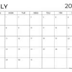 Free Printable & Fillable July Calendar 2024 | July Calendar 2024 Fillable