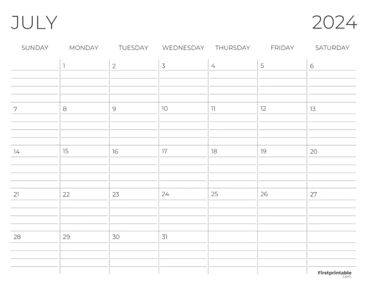 July Calendar 2024 Fillable | Calendar 2024