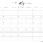 Free Printable & Fillable July Calendar 2024 | July Calendar 2024 With Lines