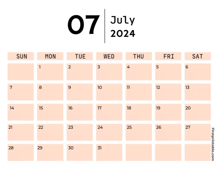 July Fillable Calendar 2024 | Calendar 2024