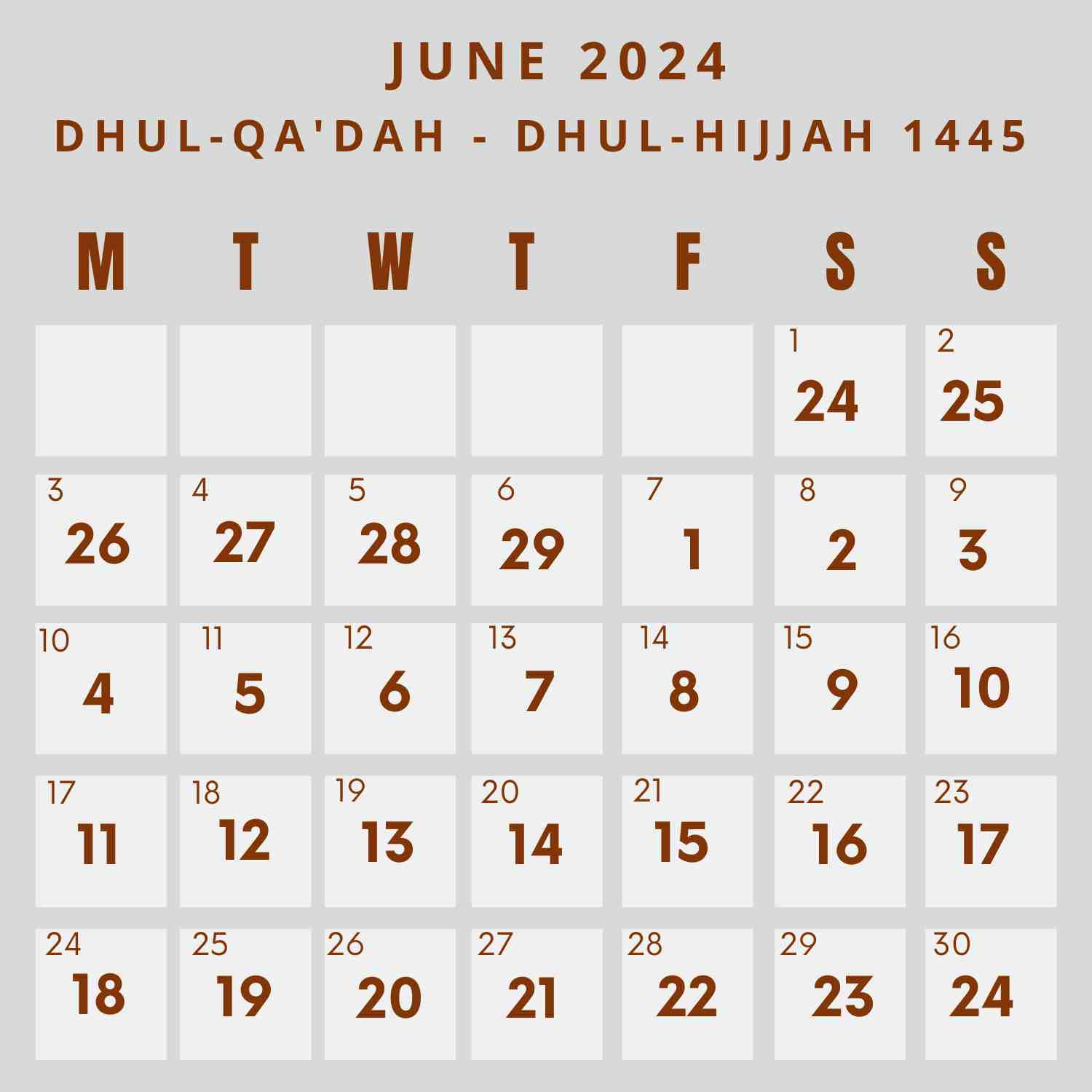 Islamic Calendar 2024 - Khwajadarbar | Muslim Calendar July 2024