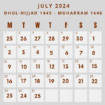 Islamic Calendar 2024   Khwajadarbar | Muslim Calendar July 2024