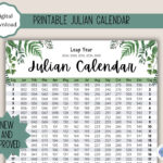 Julian Calendar Military And Government Leaf Design Digital | 2024 Printable Julian Calendar