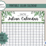 Julian Calendar Military And Government Leaf Design Digital | Leap Year Julian Calendar 2024 Printable