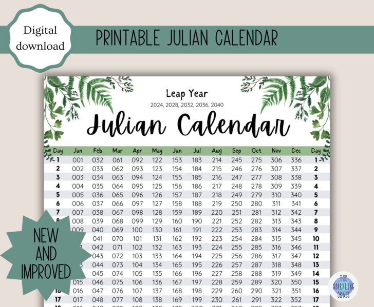 Leap Year Julian Calendar 2024 Printable | Calendar 2024