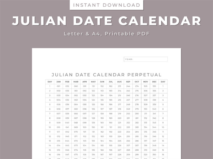 Julian Date Calendar 2024 Printable | Calendar 2024