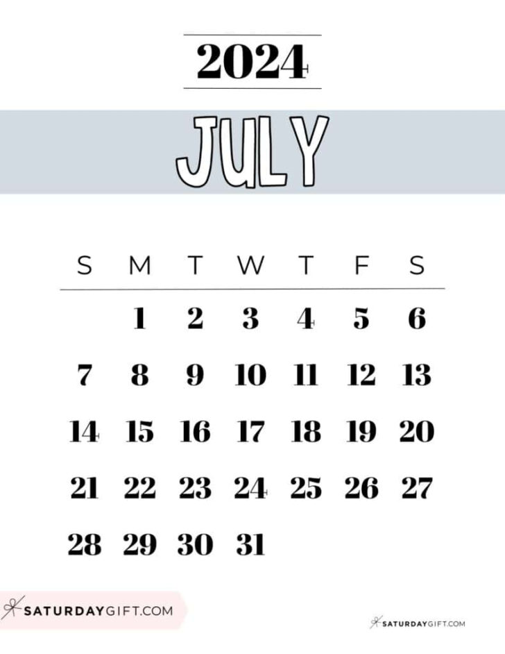 30th July 2024 Calendar Printable | Calendar 2024